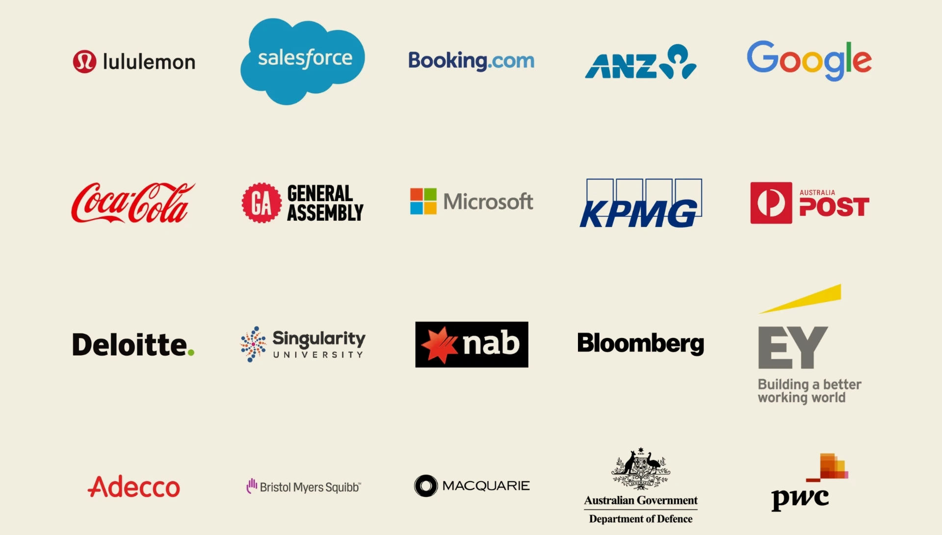 Logos of organisations Penny Locaso has worked with